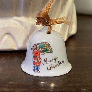 Vintage Christmas Hand-Painted Porcelain Santa Mini Bell🎅🏻❤️